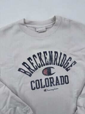 Champion Reverse Weave Breckenridge Colorado Gray Crewneck Sweatshirt Size Small